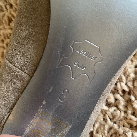 Gray suede peep toe heels - Picture 6 of 8